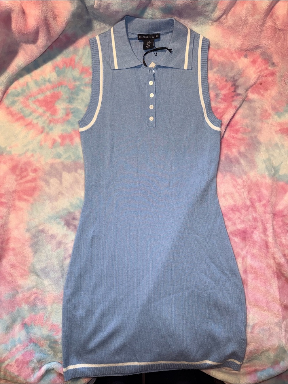 Sleeveless Periwinkle Polo Dress